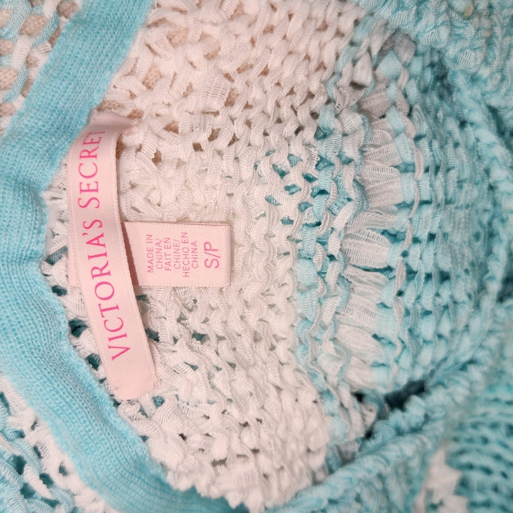 Victoria Secret Coverup Hooded Dress Blue And White Stripes S - Picture 6 of 8